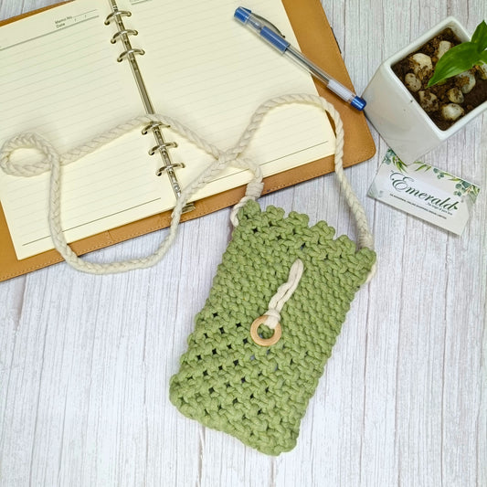 Emerald Haven Macramé Mobile Purse - Emerald Fashion