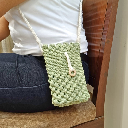 Emerald Haven Macramé Mobile Purse - Emerald Fashion