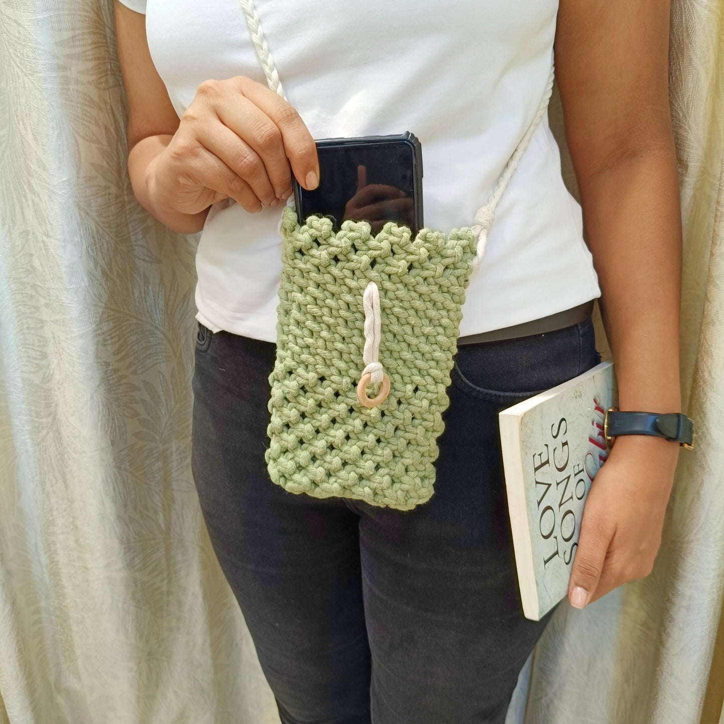 Emerald Haven Macramé Mobile Purse - Emerald Fashion
