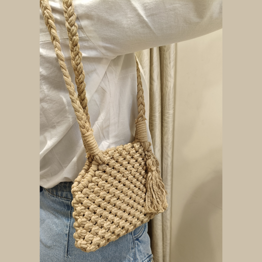 Seoul SandStone - Macrame Shoulder Bag