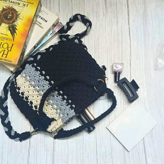 Monochrome Macramé Bag