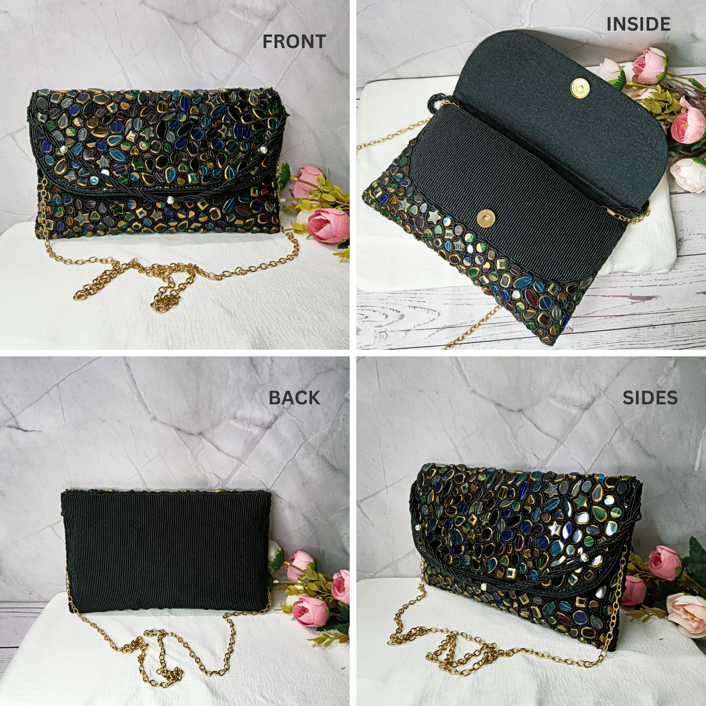 Midnight Glam Statement - Clutch