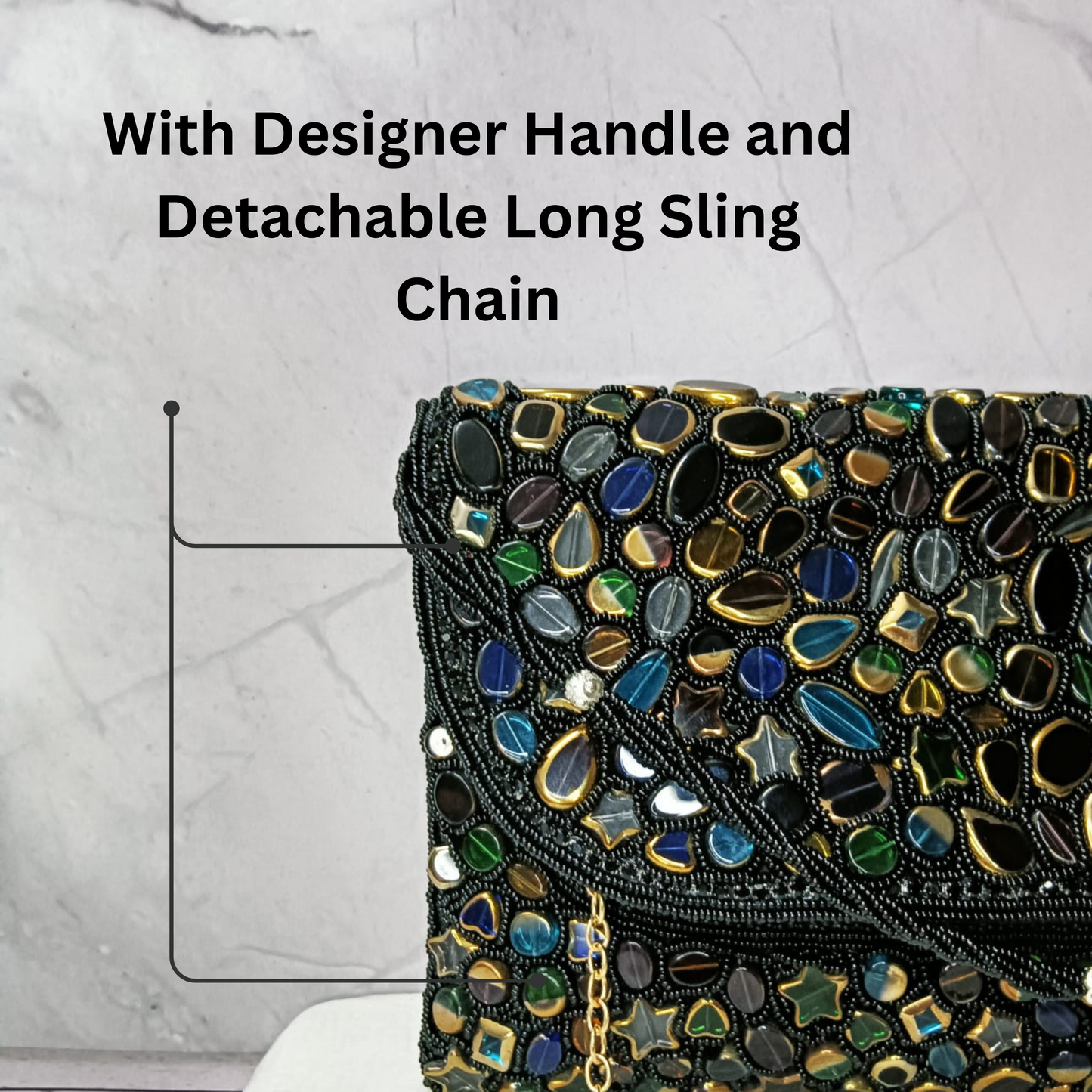 Midnight Glam Statement - Clutch