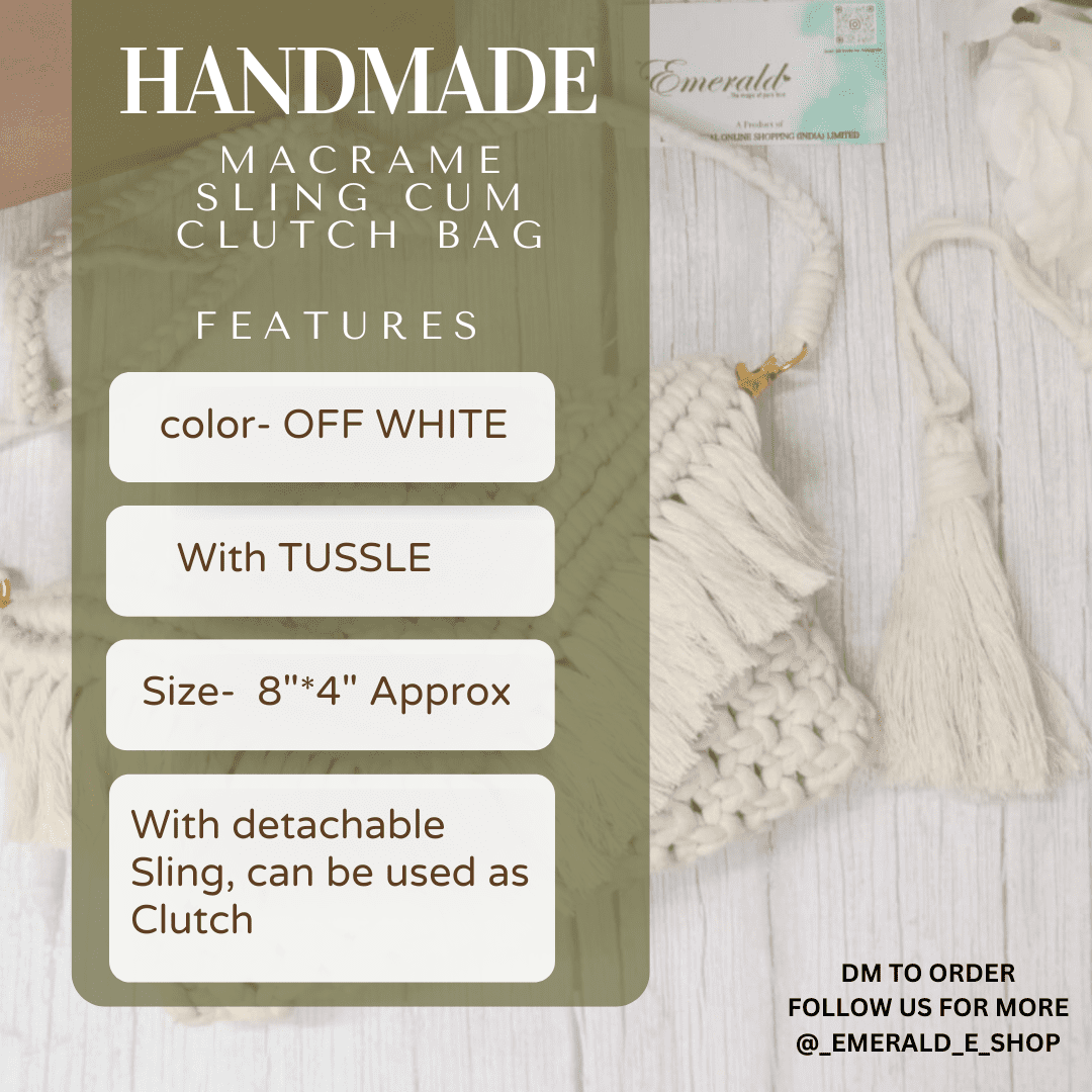 Whispering White Macramé Sling