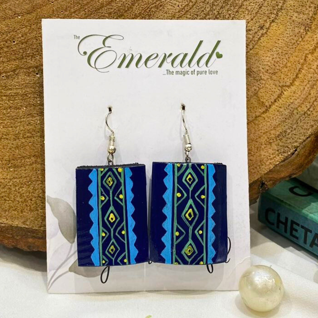 Azure Bamboo Breeze Handmade Earring
