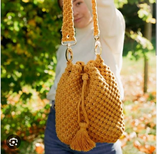 Artisan Potli Weave Sling - Mustard Yellow