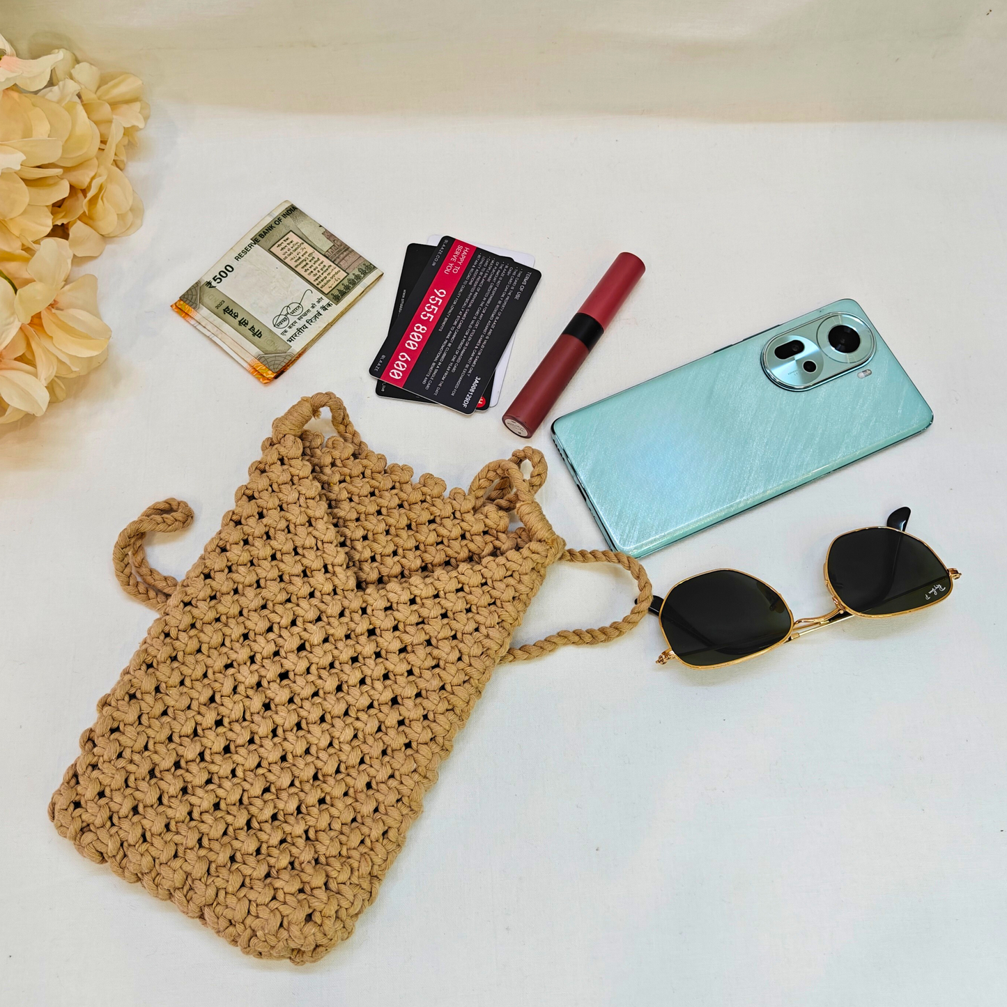 Sand Loop Mobile Sling Macrame Pouch