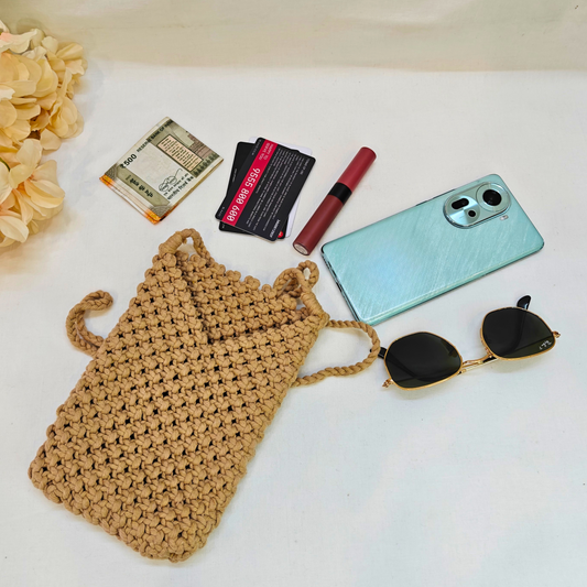 Sand Loop  Mobile Sling Macrame Pouch