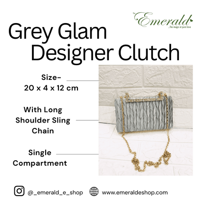 Grey Glam Designer Clutch