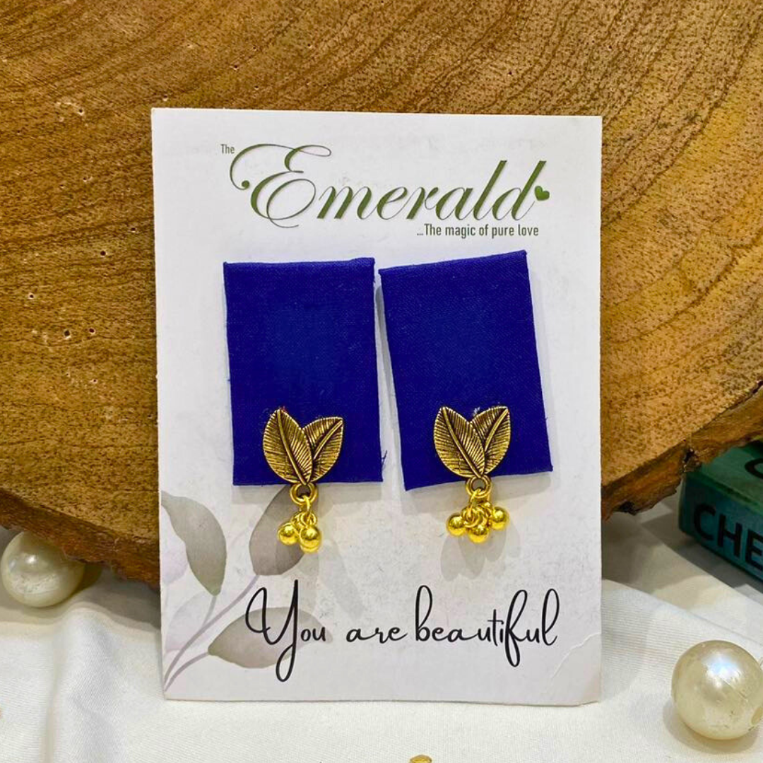 Royal Blue Rectangular Grace Handmade Earring