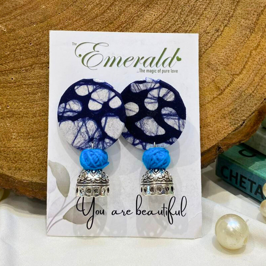 Blueberry Swirl Fabric Design Handmade Earring