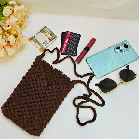 Cocoa Loop Mobile Sling Macrame Pouch
