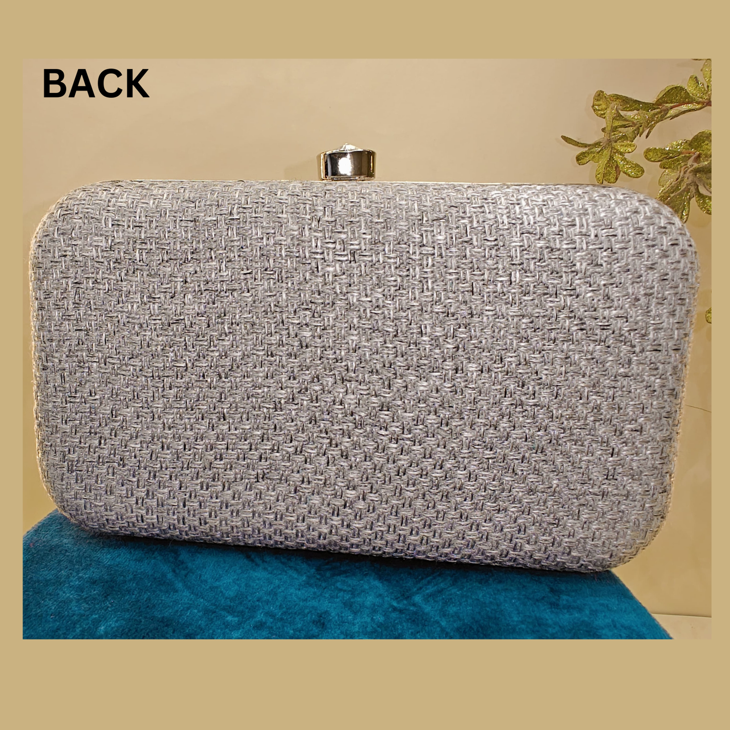 Moonlit Silver Pearl Box Clutch