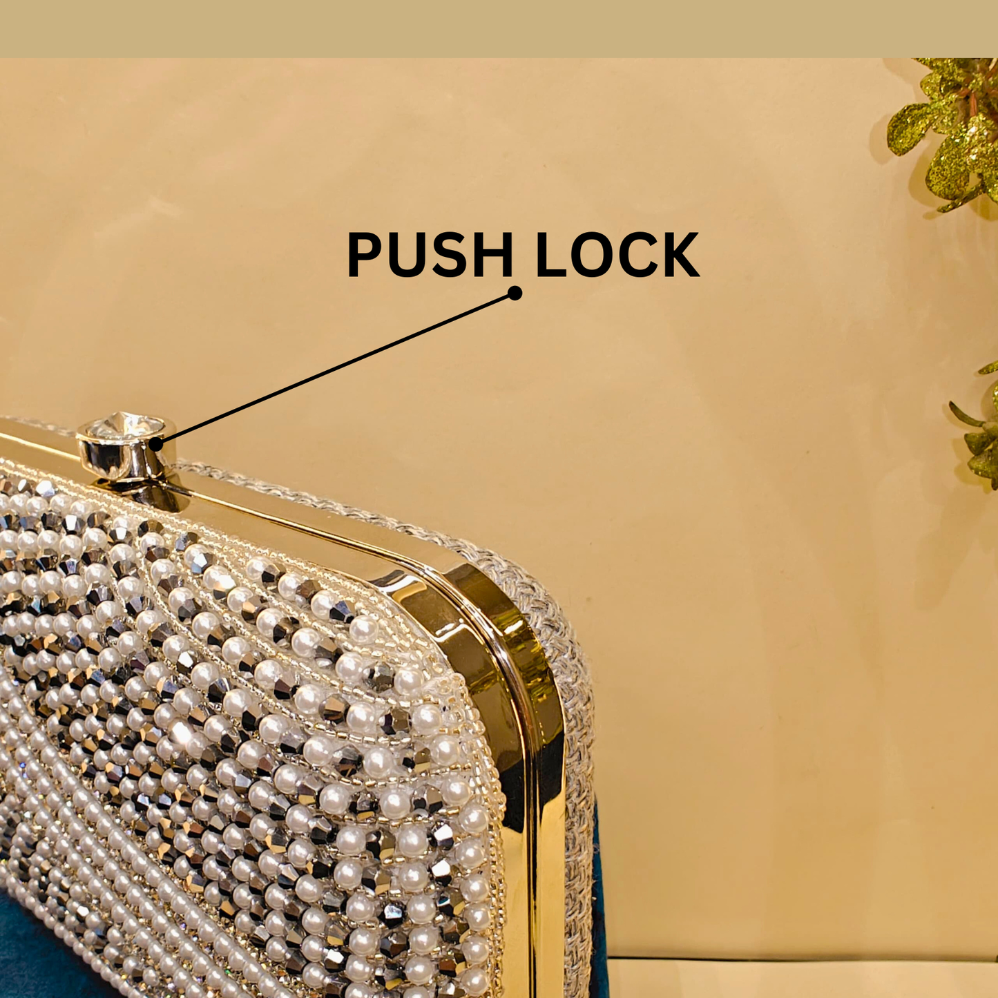 Moonlit Silver Pearl Box Clutch