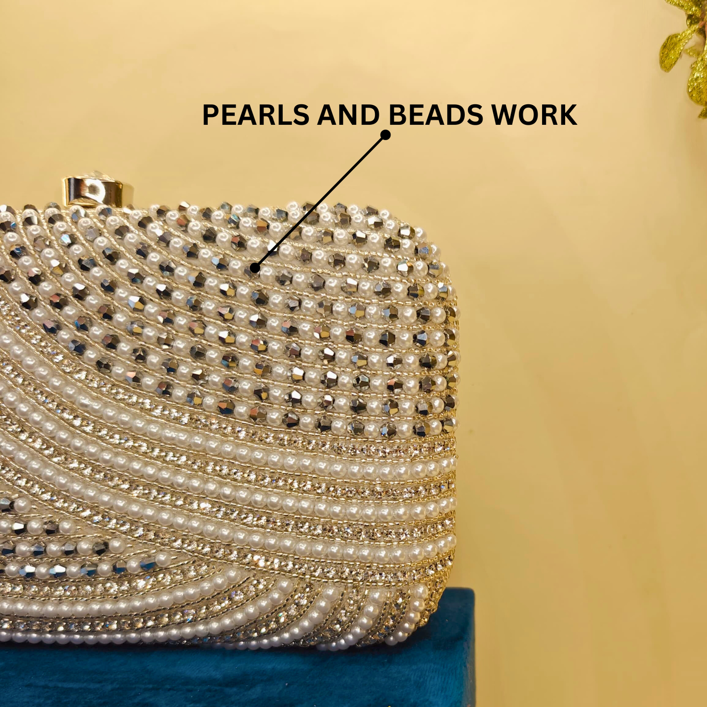 Moonlit Silver Pearl Box Clutch