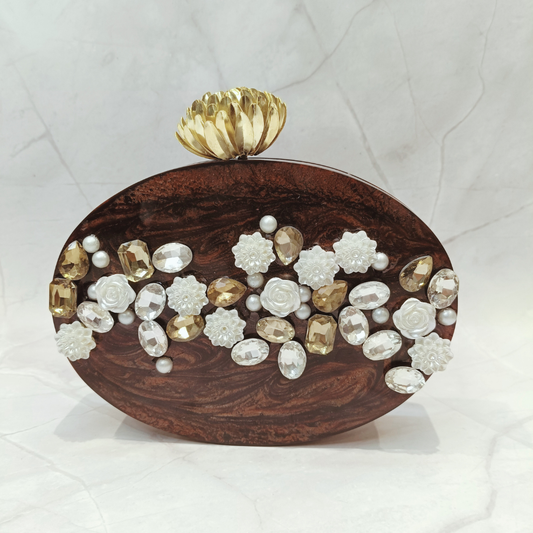 Brown Shine Allure Éclat Clutch