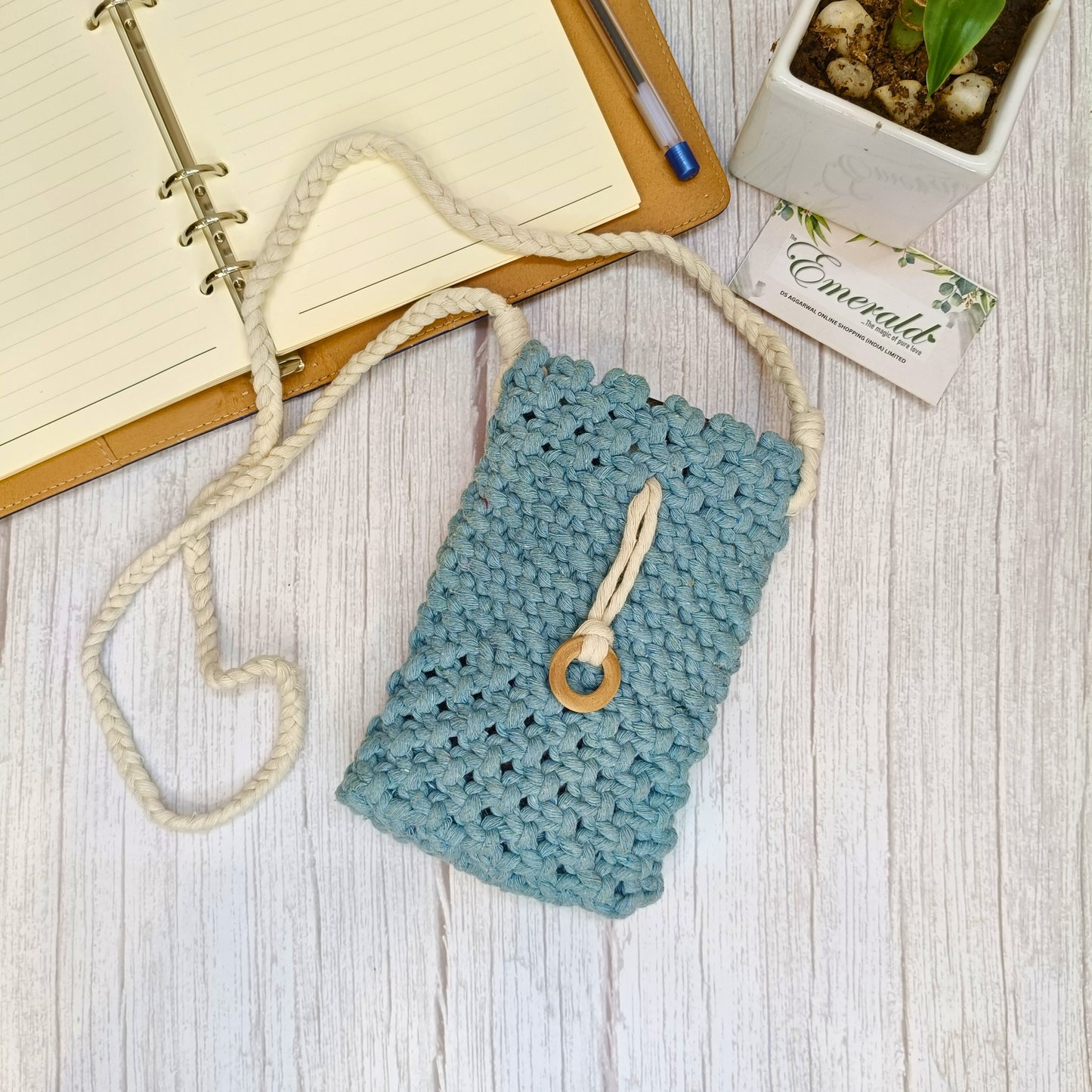 Azure Twist Macramé Mini Purse - Emerald Fashion