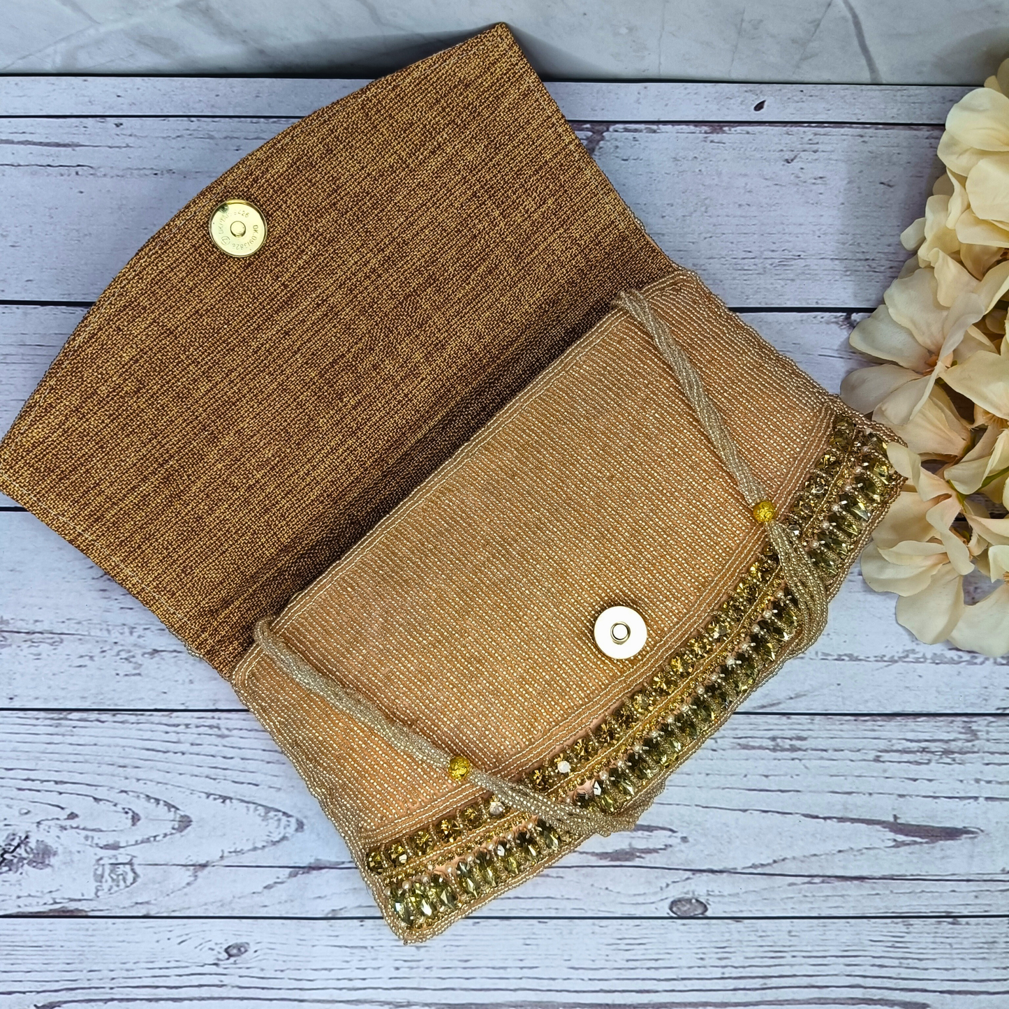 Glamorous Rose Gold Statement- Clutch