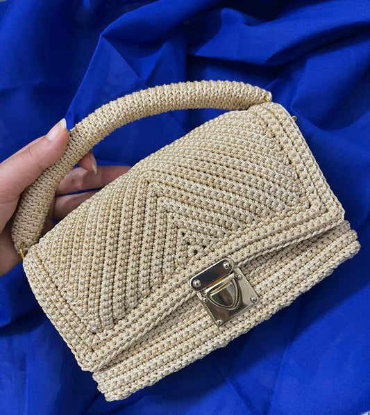 Handcrafted Brown Bliss Crochet Clutch