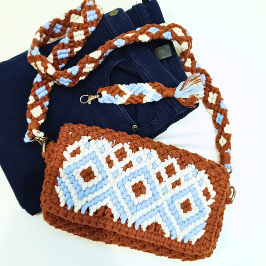 Woven Shoreline - Macramé Sling Bag