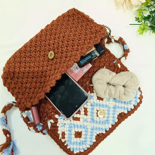 Woven Shoreline - Macramé Sling Bag