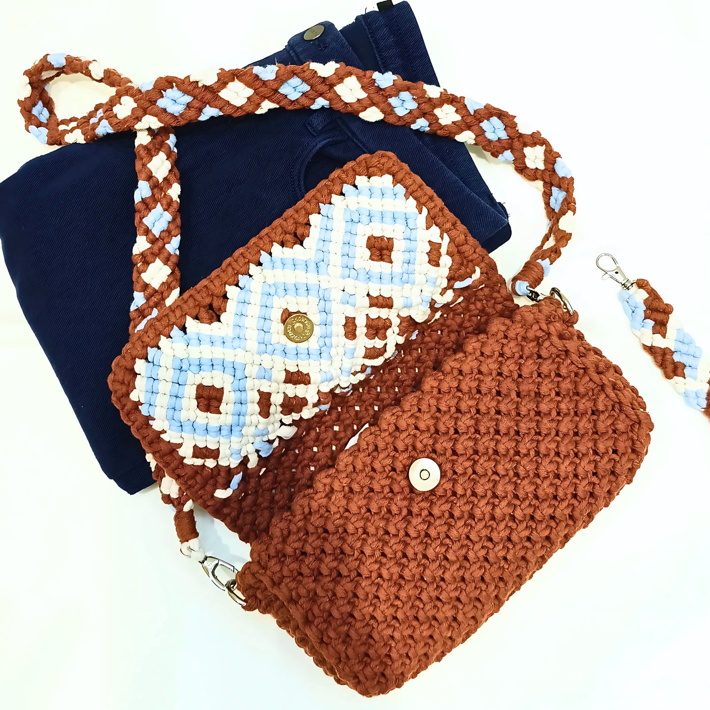 Woven Shoreline - Macramé Sling Bag