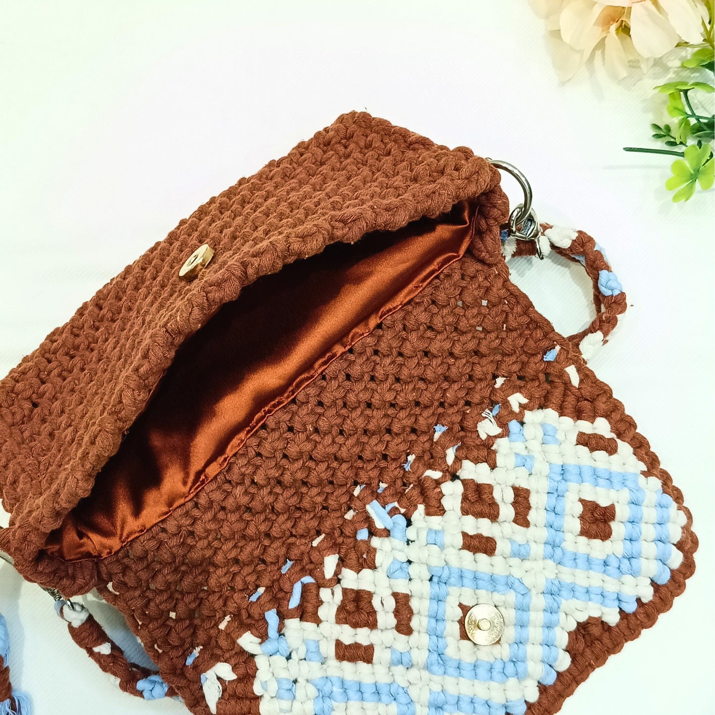 Woven Shoreline - Macramé Sling Bag