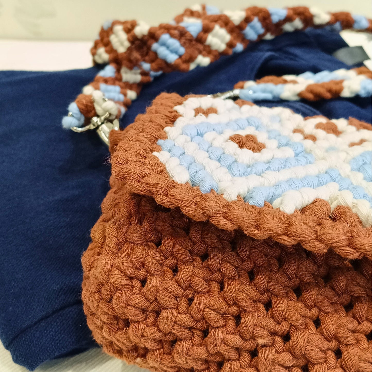 Woven Shoreline - Macramé Sling Bag