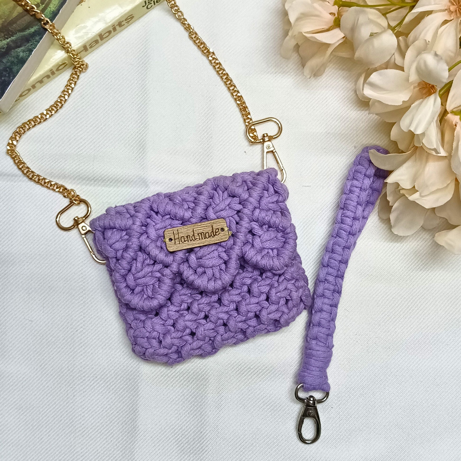 Lavender Weave Macramé  - Card Wallet - Emerald Fashion