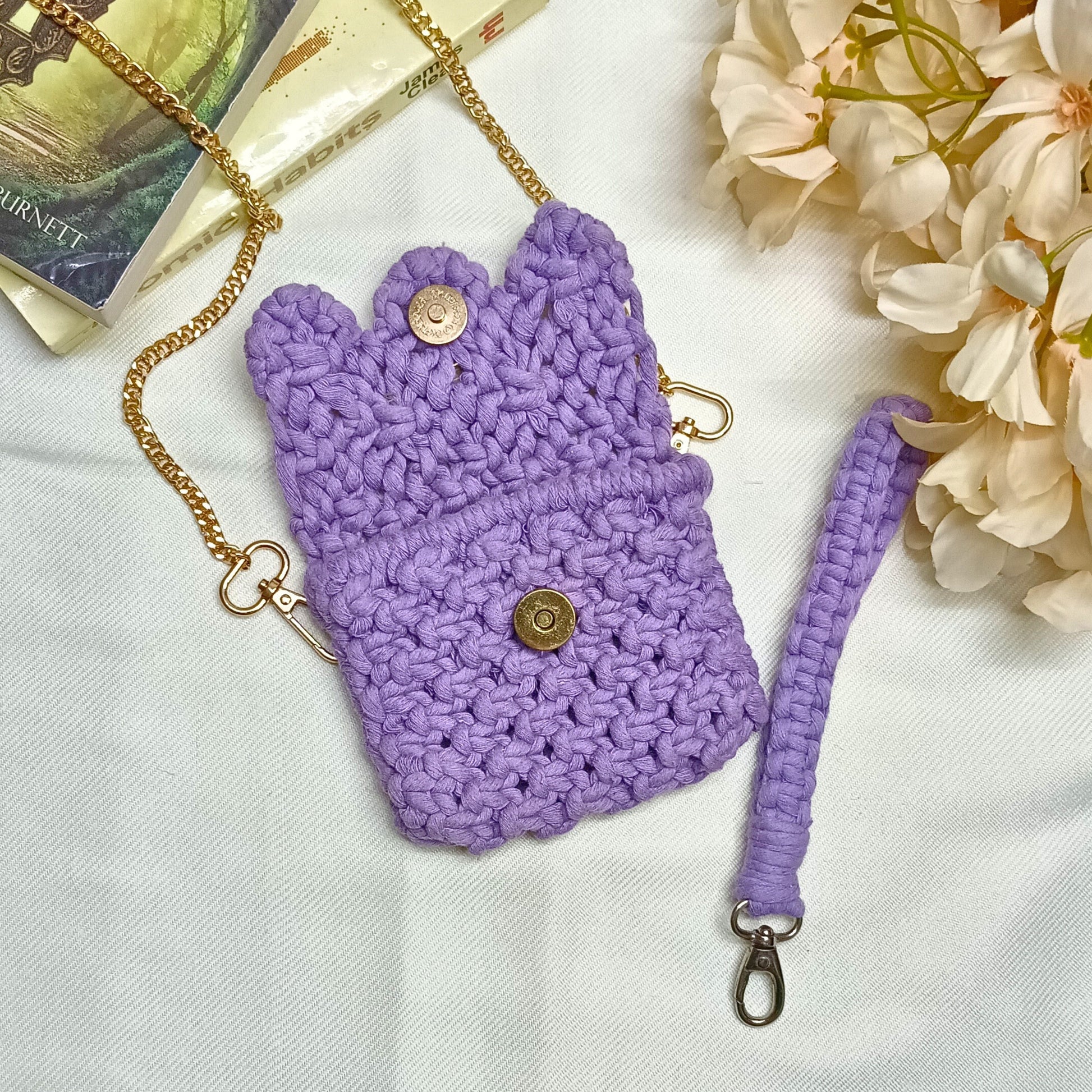 Lavender Weave Macramé  - Card Wallet - Emerald Fashion