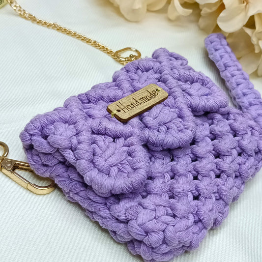 Lavender Weave Macramé  - Card Wallet - Emerald Fashion