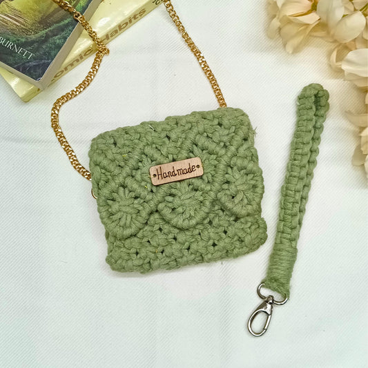 Olive Grove Macramé  - Card Wallet - Emerald Fashion
