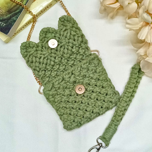 Olive Grove Macramé  - Card Wallet - Emerald Fashion