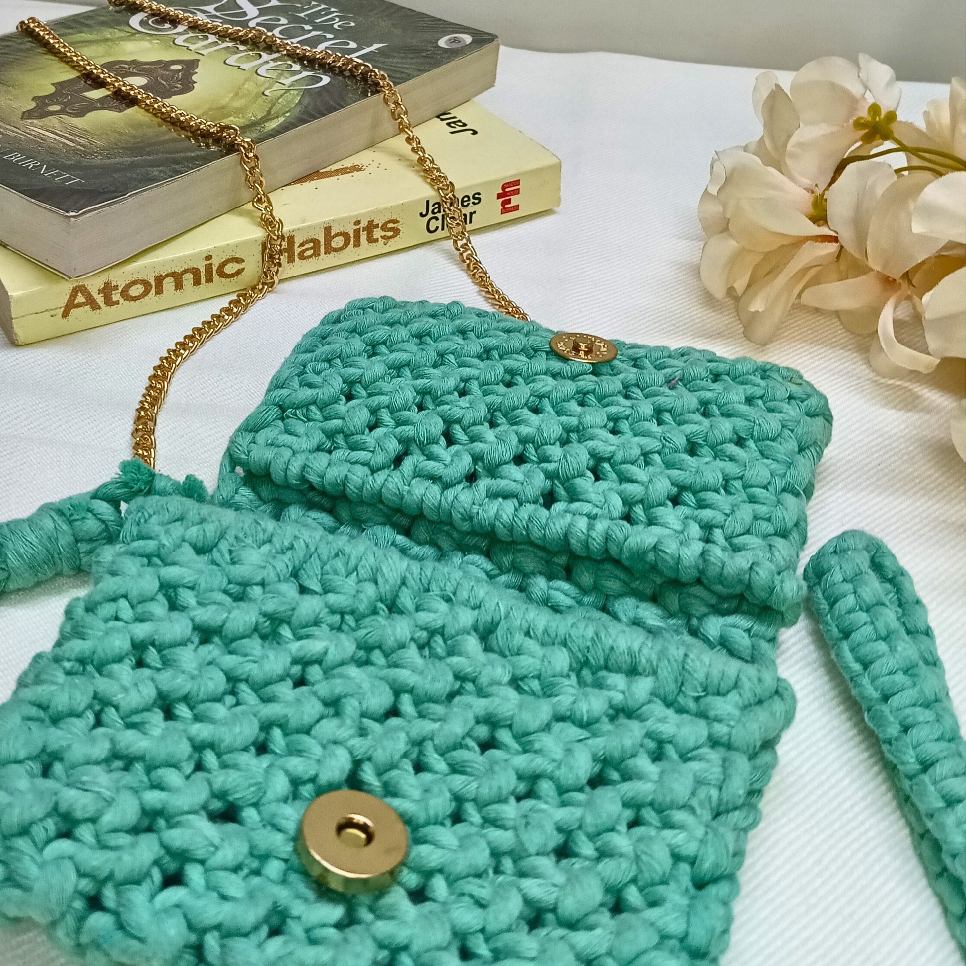 Deep Tide Macramé  - Card Wallet - Emerald Fashion