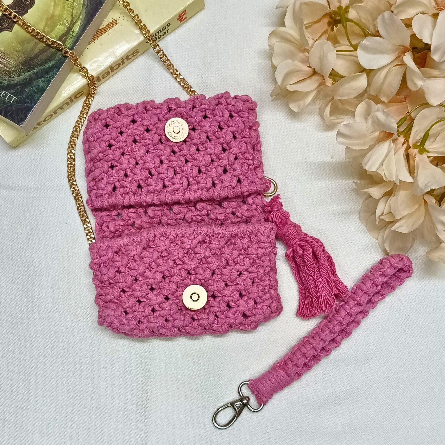 Pink Wink Macramé  - Card Wallet - Emerald Fashion