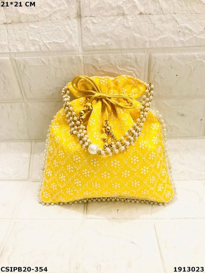 Embroidered Charm Potli Bag