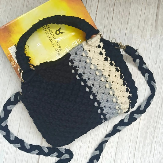 Monochrome Macramé Bag