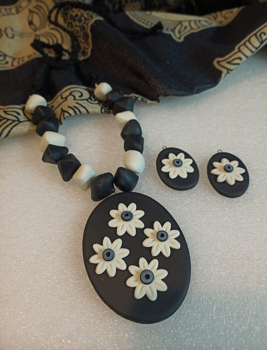 Handmade Polymer Clay Blossom Jewelry Set