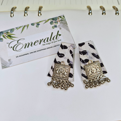 Classic Contrast Fabric Handmade Earring