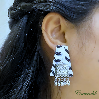 Classic Contrast Fabric Handmade Earring