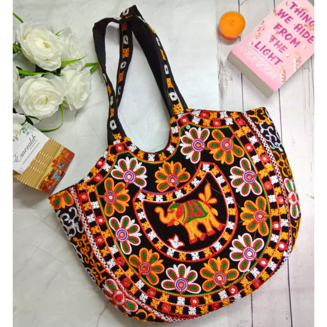 Elephant Majesty Matka Shoulder Tote