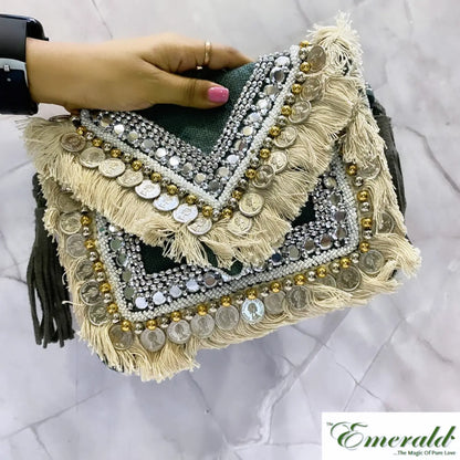 Emerald Breeze Boho Bag