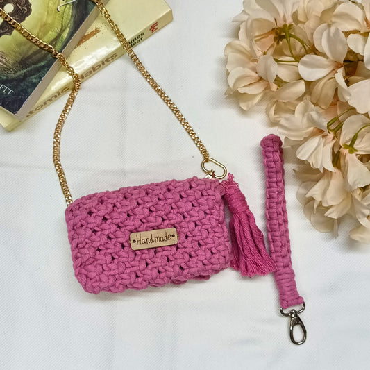 Pink Wink Macramé  - Card Wallet - Emerald Fashion